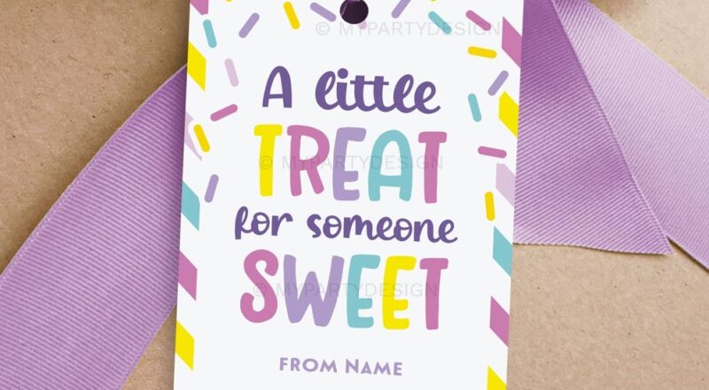 Treat For Someone Sweet Tag Printable PDF My Party Design
